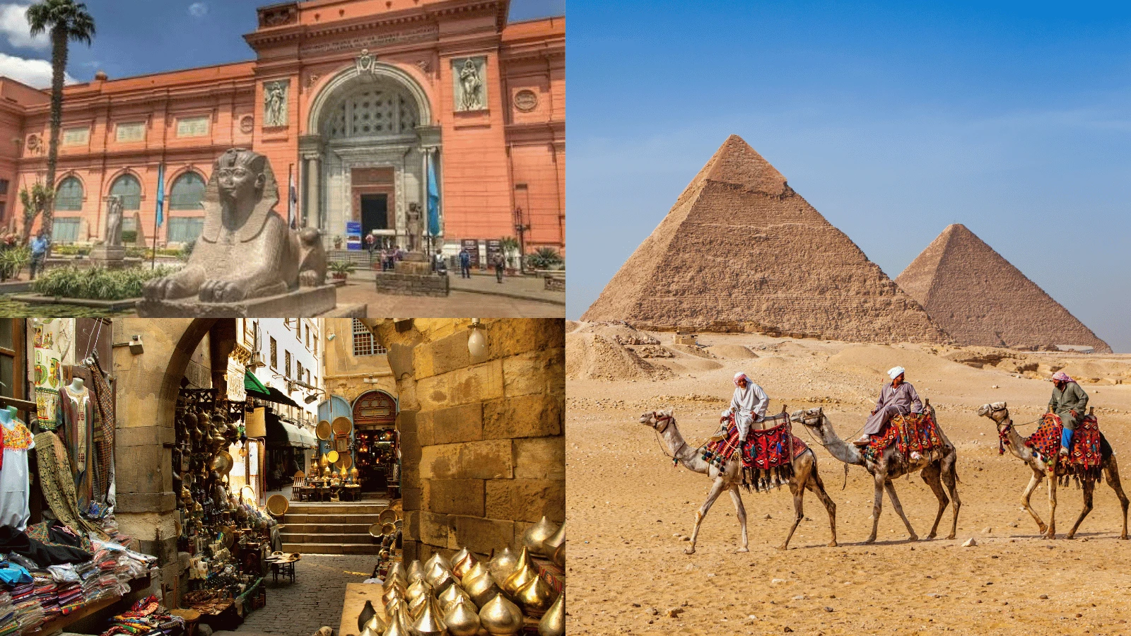 Giza Pyramids, Egyptian Museum, Khan El-Khalili Bazaar